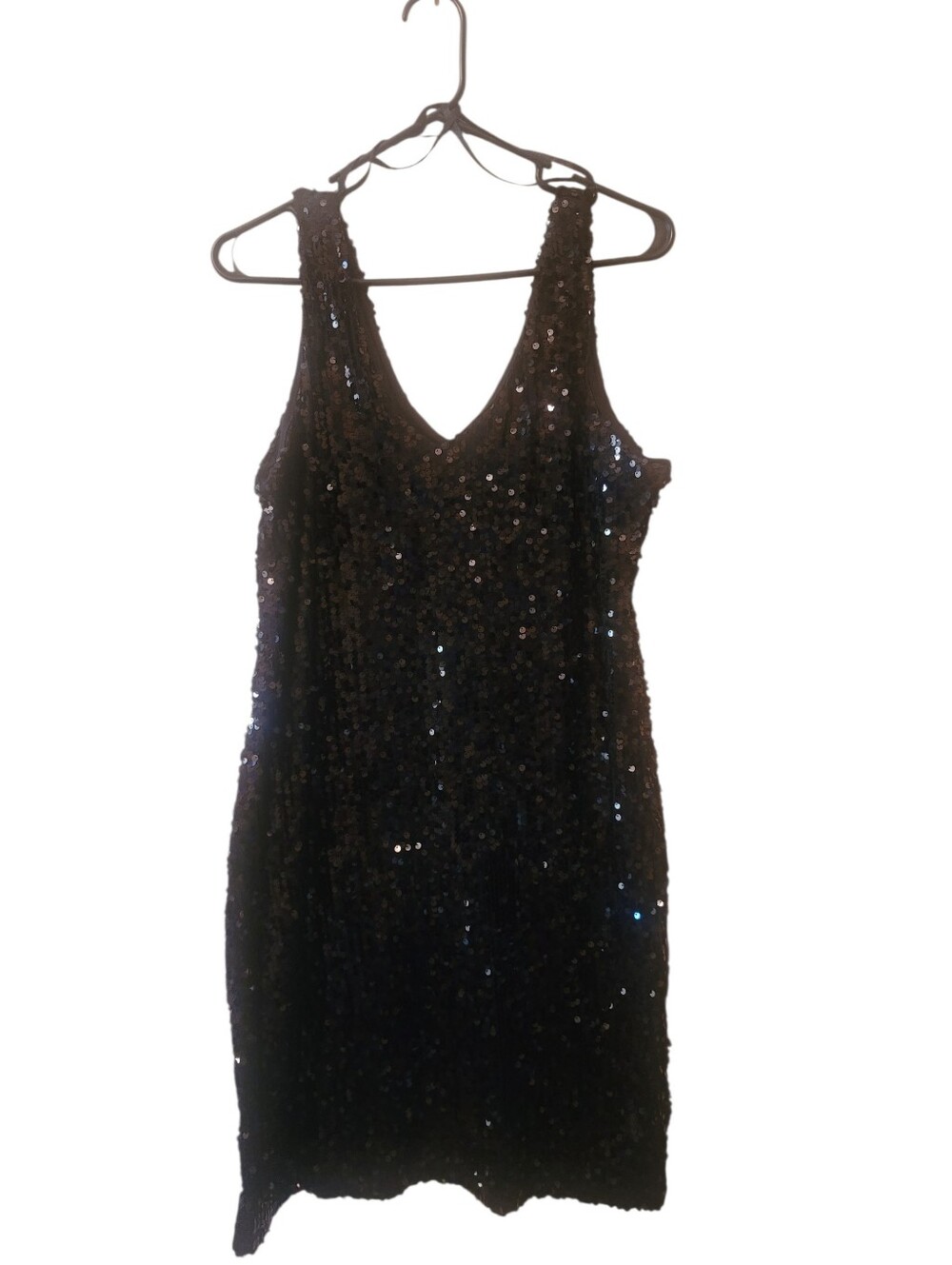 Olivia Matthews Black Sequin Midi Dress With spandex